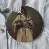 Gypsy Girl met Mandolin Ronde Button 6,0 Cm (In situ)