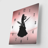Gypsy Girl speelt Violin Black Numbers Vierkante Klok (Hoek)