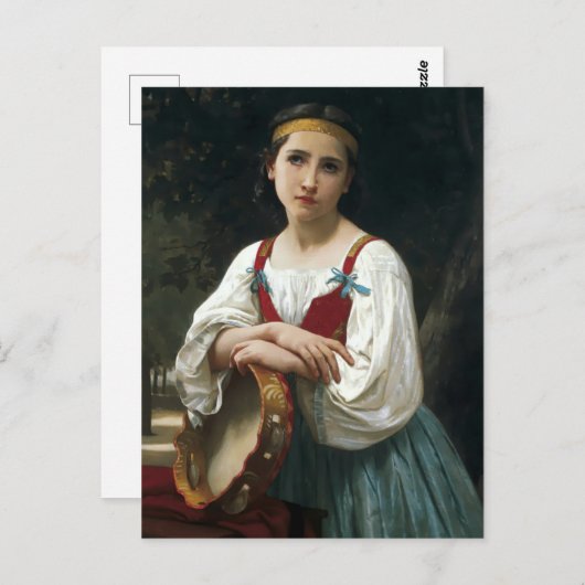 Gypsy Girl With A Tambourine beroemd gemaakt door Briefkaart (Voorkant / Achterkant)