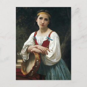 Gypsy Girl With A Tambourine beroemd gemaakt door  Briefkaart