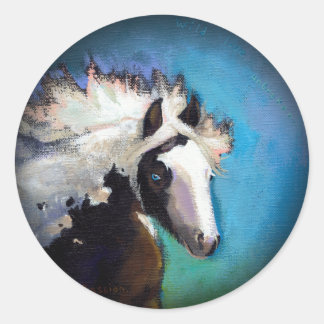 Gypsy Horse met passie kleurrijke schilderkunst Ronde Sticker