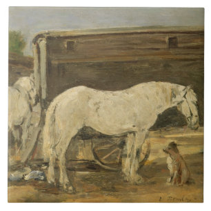Gypsy Horses, c.1885-90 (olie op doek) Tegeltje