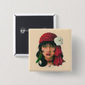 Gypsy II Vierkante Button 5,1 Cm (Voorkant /achterkant)