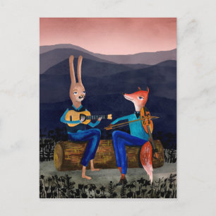 Gypsy Jazz - Cute Animals Playing Music Card Briefkaart