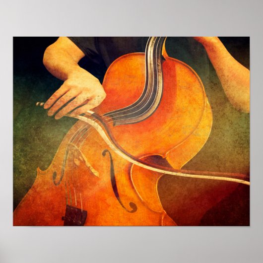 Gypsy Jazz Variatie - Surreal Cello-Poster Poster (Voorkant)