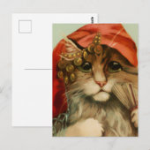 Gypsy Kat met Fan en Scarf van Maurice Boulanger Briefkaart (Voorkant / Achterkant)