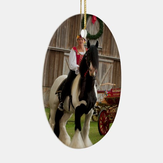 Gypsy King Gypsy Vanner-kerstversiering Keramisch Ornament (Rechts)