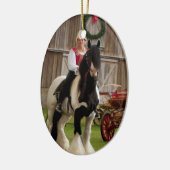 Gypsy King Gypsy Vanner-kerstversiering Keramisch Ornament (Links)