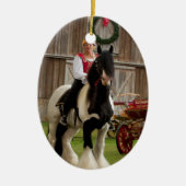 Gypsy King Gypsy Vanner-kerstversiering Keramisch Ornament (Voorkant)