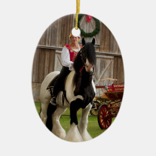 Gypsy King Gypsy Vanner-kerstversiering Keramisch Ornament