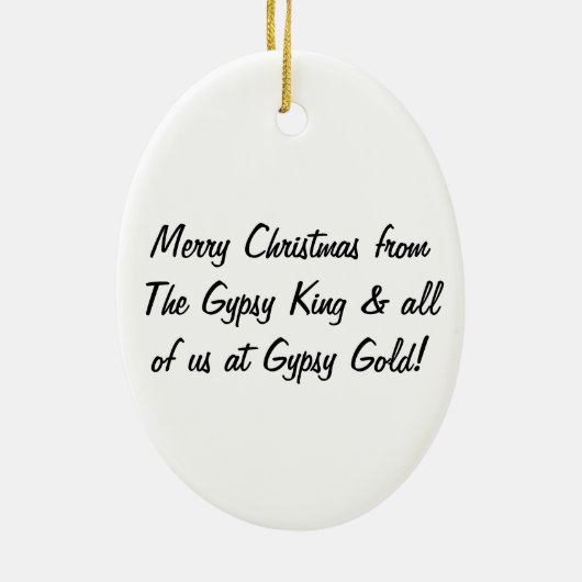 Gypsy King Gypsy Vanner-kerstversiering Keramisch Ornament (Achterkant)