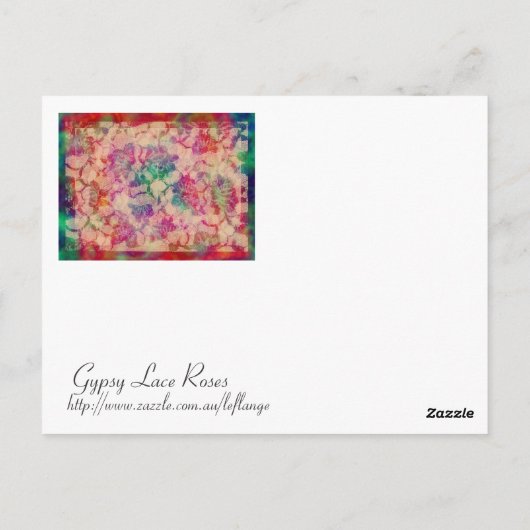 Gypsy Lace Rozen Briefkaart (Achterkant)