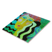 Gypsy Lady Abstract Digitaal Portret van een Vrouw Tegeltje (Zijkant)