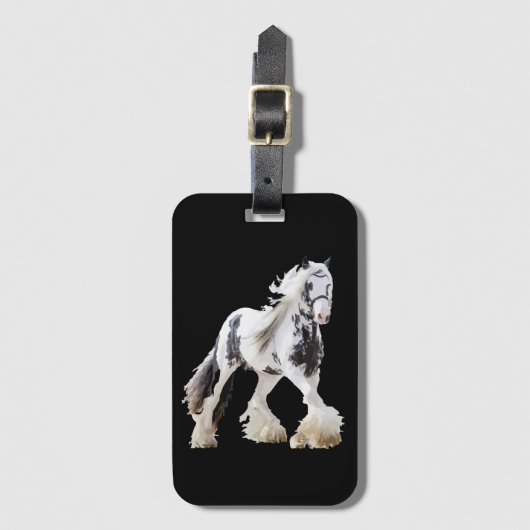 Gypsy Mare Stallion Draft Horse Bagagelabel (Voorkant (verticaal))