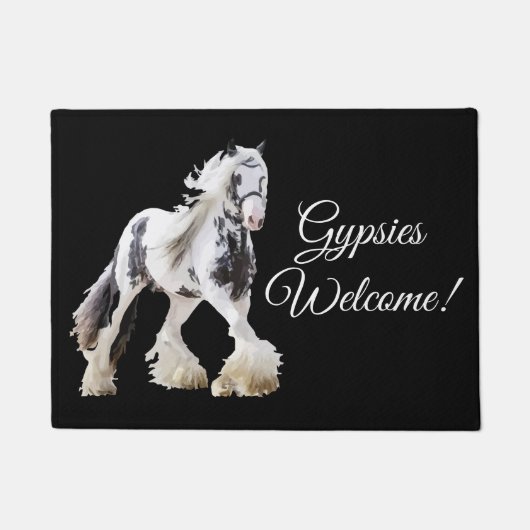 Gypsy Mare Stallion Draft Horse Deurmat (Voorkant)