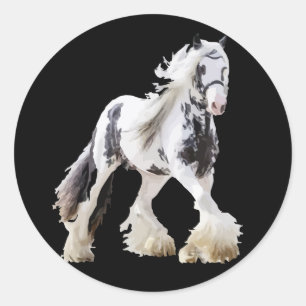Gypsy Mare Stallion Draft Horse Ronde Sticker
