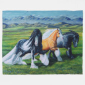 Gypsy Medley, Gypsy Vanner-paard, hondsdolheid Fleece Deken (Voorkant (Horizontaal))