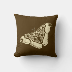 Gypsy mot, chocoladebruin en beige kussen