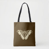 Gypsy mot, chocoladebruin en beige tote bag (Voorkant)