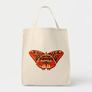 Gypsy mot, roest oranje en zwart tote bag