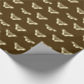 Gypsy motpatroon, chocoladebruin en beige cadeaupapier (Hoek)