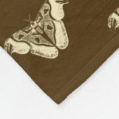 Gypsy motpatroon, chocoladebruin en beige fleece deken (Hoek)