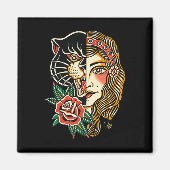 Gypsy Panther American Traditional Tattoo Ink Old Magneet (Voorkant)