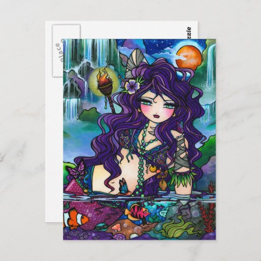 Gypsy Pirate Mermaid Fantasy Marine Art Briefkaart (Voorkant / Achterkant)