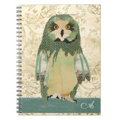 Gypsy Polkadot Owl Monogram notebook Notitieboek (Voorkant)