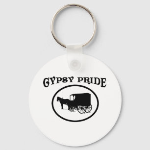 Gypsy Pride Black en White Caravan Sleutelhanger