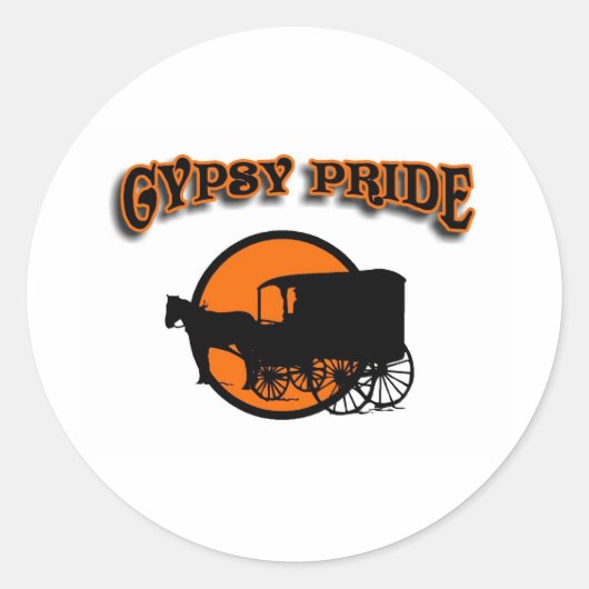 Gypsy Pride Traditional Caravan Ronde Sticker (Voorkant)