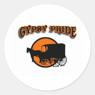 Gypsy Pride Traditional Caravan Ronde Sticker