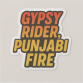 Gypsy Rider, Punjabi Fire – Bold Desi Tech Sticker (Voorkant)