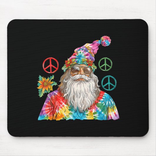 Gypsy Santa Claus Hipe Tie Dye Groovy Christmas  Muismat (Voorkant)
