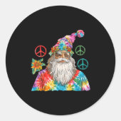 Gypsy Santa Claus Hipe Tie Dye Groovy Christmas  Ronde Sticker (Voorkant)