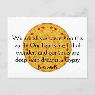 Gypsy spreekwoord wanderlust reizen citaat briefkaart
