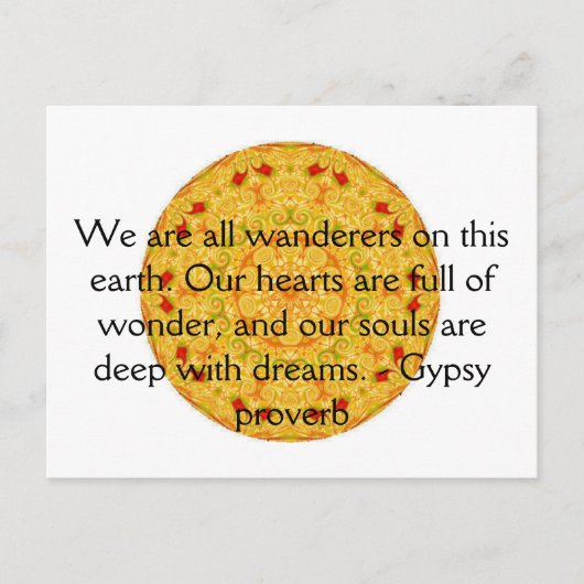 Gypsy spreekwoord wanderlust reizen citaat briefkaart (Voorkant)