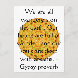 Gypsy spreekwoord wanderlust reizen citaat briefkaart