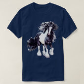 Gypsy Vanner Black and White Stallion T-shirt (Design voorkant)