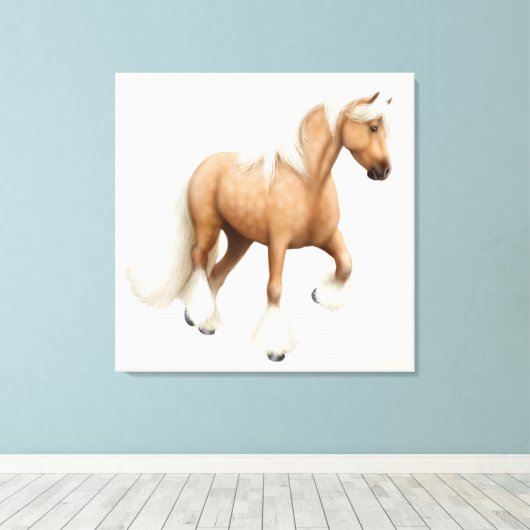Gypsy Vanner Cob Draft Paard verpakt Canvas (Insitu (Houten vloer))