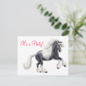 Gypsy Vanner Cob Paardenuitnodiging Kaart (Staand voorkant)