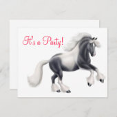 Gypsy Vanner Cob Paardenuitnodiging Kaart (Voorkant / Achterkant)