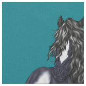 Gypsy Vanner Draft Horse Print Stof (Close Up)