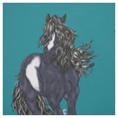 Gypsy Vanner Draft Horse Print Stof (Swatch)