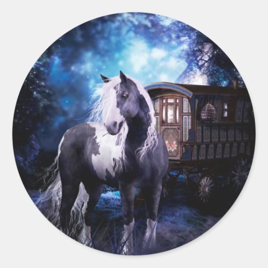 Gypsy Vanner Dreams Ronde Sticker (Voorkant)