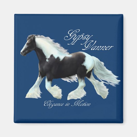 Gypsy Vanner, Elegantie in beweging Magneet (Voorkant)