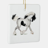 Gypsy Vanner Gepersonaliseerde Kerstmis Paard Pony Keramisch Ornament (Rechts)