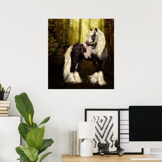 Gypsy Vanner - Gypsy Gold Art-afdrukken Poster (Thuiskantoor)