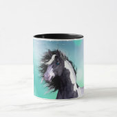 Gypsy Vanner Horse 11 oz. Mok zwart/wit koffie (Midden)