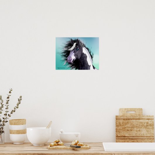 Gypsy Vanner Horse 16 x 12 Poster (Keuken)
